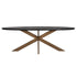 Bonita Parquet Black & Brass Frame Oval 6 Seater Dining Table Medium